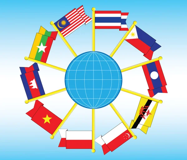 Флаг Юго-Восточной Азии — стоковый вектор