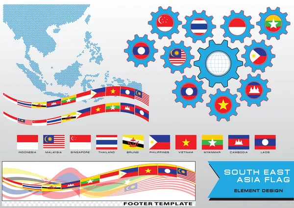 Sudeste asiático design — Vetor de Stock