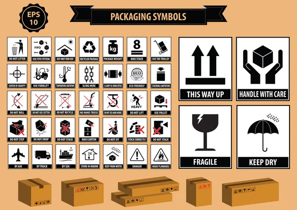 Set Of Packaging Symbols — Stock Vector