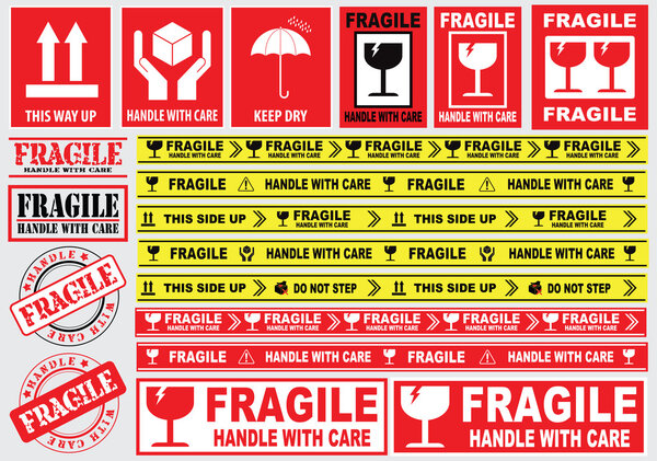 Packaging or Fragile Stickers