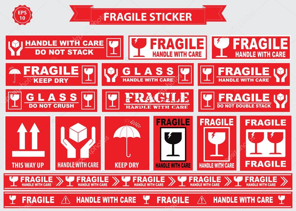Packaging or Fragile Stickers