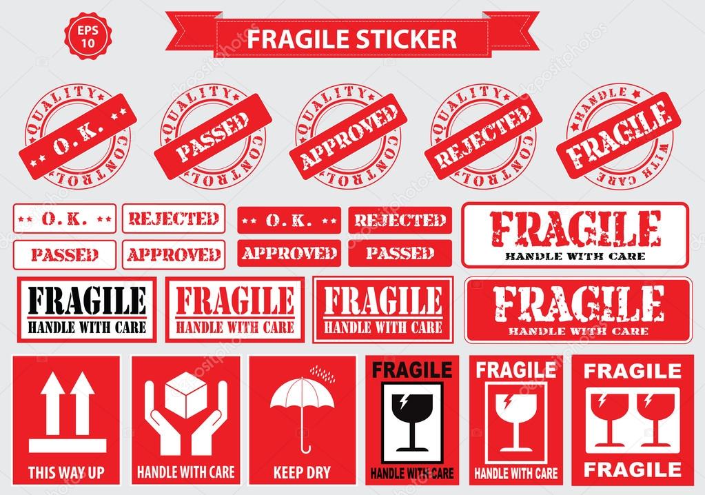 Packaging or Fragile Stickers