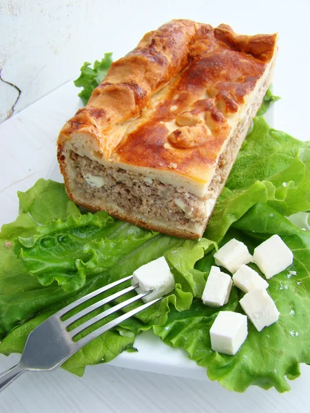 Torta de carne com queijo — Fotografia de Stock