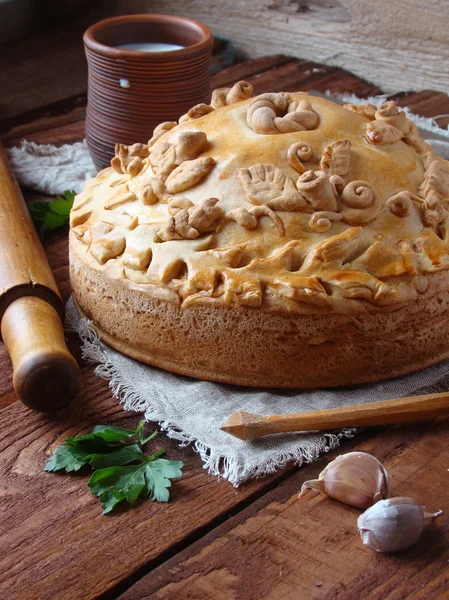 Rus pasta tavuk ve mantar ile