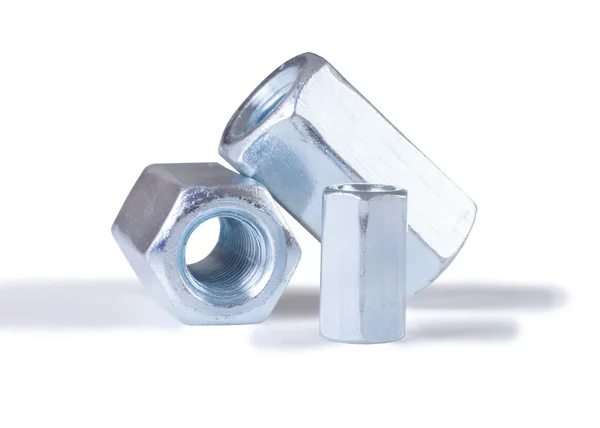 Steel chromeplated nuts — Stock Photo, Image