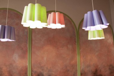 Çiçek şeklinde tavan tasarımcısı lambaları, iç mekan için kolye lambaları.