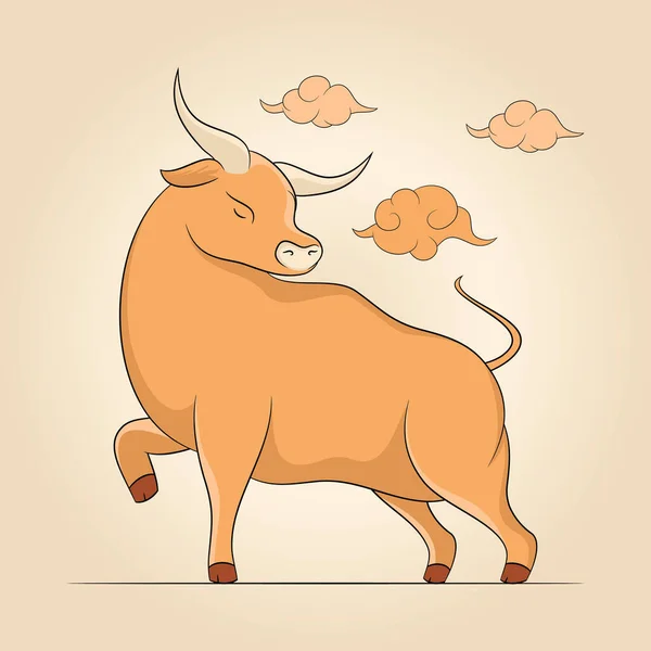 Мультяшна Корова Бика Ізольована — стоковий вектор