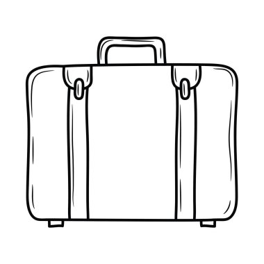 Basit Seyahat Torbası çizimi, özet vektör işareti, beyaz arkaplanda izole edilmiş doğrusal biçim piktogramı