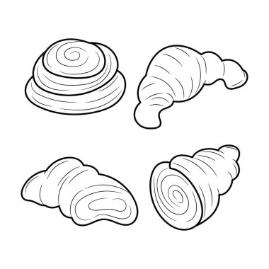 Fırın Çizgisi Sanatı siyah-beyaz vektör illüstrasyonu, doğrusal biçim piktogramı, izole edilmiş 