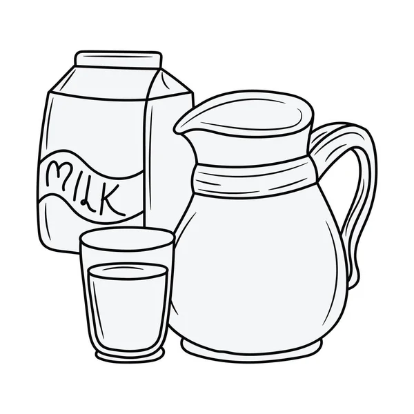 Векторная Иллюстрация Молочного Напитка Векторный Знак Контура Пиктограмма Линейного Стиля — стоковый вектор