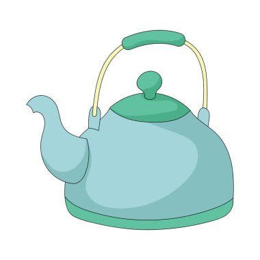 Basit su ısıtıcısı, renkli çizgi çizgisi çizimi