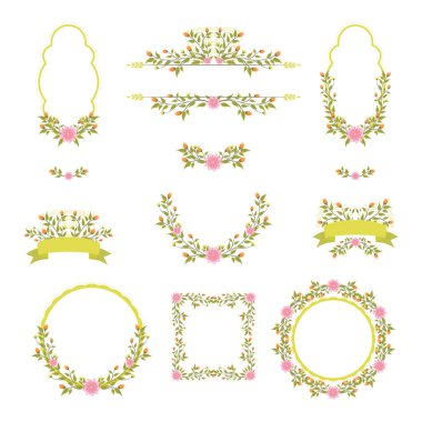Çiçek Çerçeve Düğün Vintage koleksiyonları