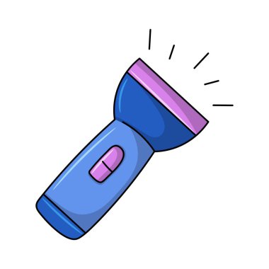 El feneri ya da meşale Renkli vektör illüstrasyonuName