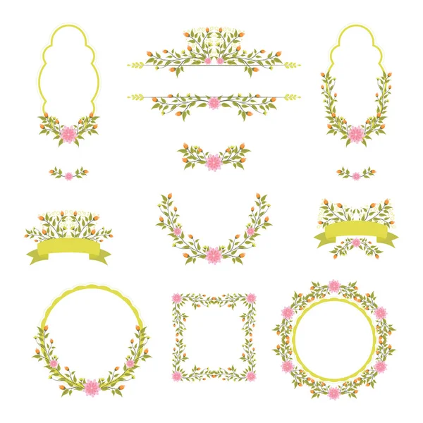 Flower Frame Wedding Vintage Collections — Stock Vector