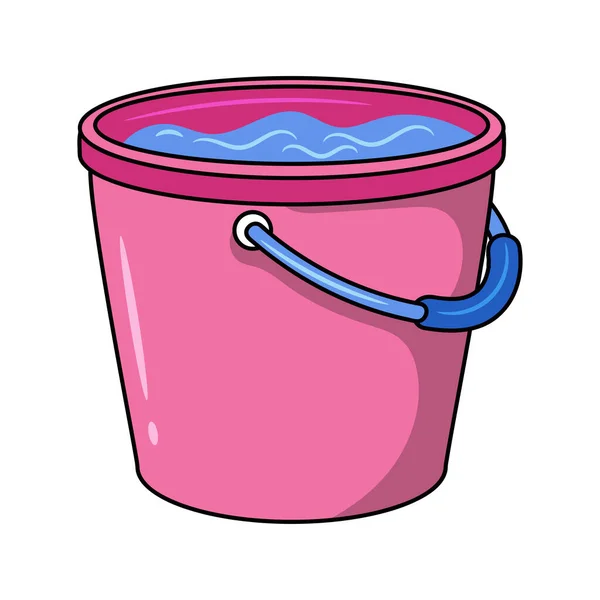 Bucket Full Water Colored Vector Illustration Simple Hand Drawn Sketching — Stock Vector