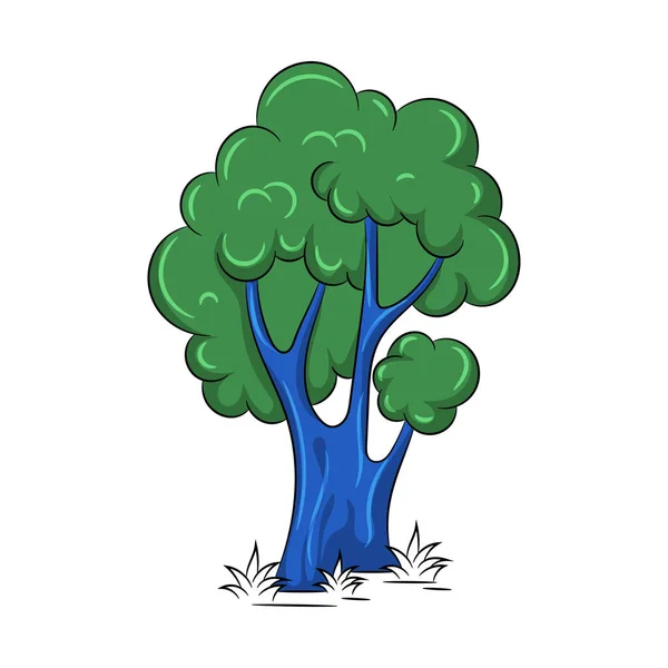 Árbol Ilustración Vectorial Color Con Estilo Boceto Dibujado Mano Simple — Archivo Imágenes Vectoriales