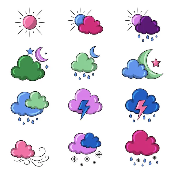 Basit el çizimi çizim biçimi ile Hava Renkli vektör çizimi