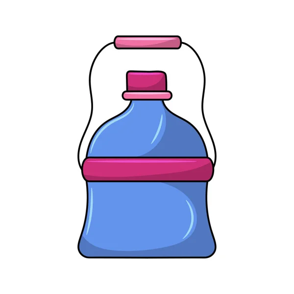 水のボトルをキャンプシンプルな手描きスケッチスタイルでカラーベクトルイラスト — ストックベクタ