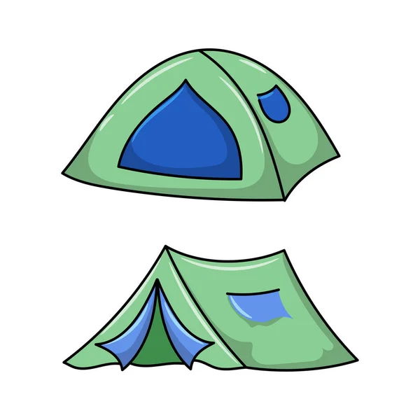 Tente Camping Illustration Vectorielle Colorée Avec Style Croquis Dessiné Main — Image vectorielle