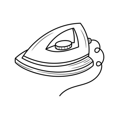 Basit el çizimi çizim biçimi ile vektör illüstrasyonu ütüleniyor