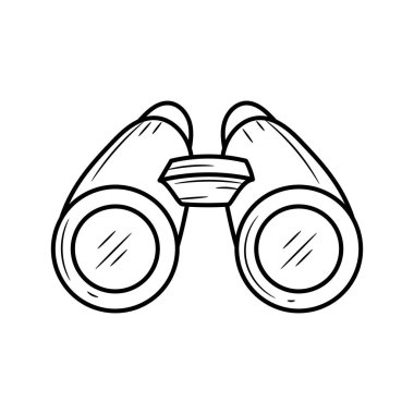 Basit el çizimi çizim biçimi ile dürbün vektör çizimi