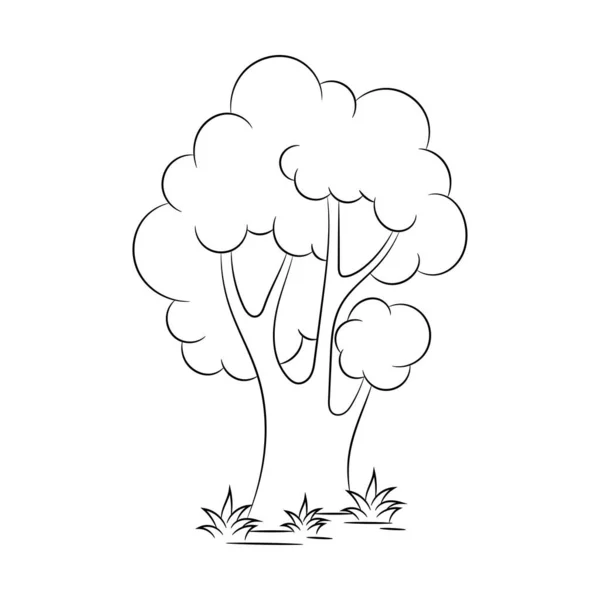 Εικονογράφηση Διάνυσμα Δέντρου Απλό Στυλ Σχεδίασης Στο Χέρι — Διανυσματικό Αρχείο