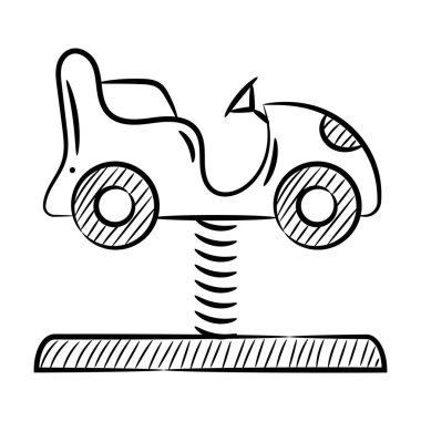 Araba yay oyuncakları vektör illüstrasyonu, el çizimi tasarım