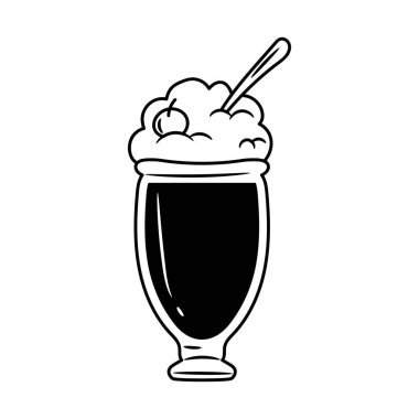 Bir bardak içecek vektör çizimi, elle çizilmiş tasarım