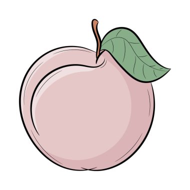 Renkli el çizimi tarzıyla karalama şeftalisi meyve vektör çizimi