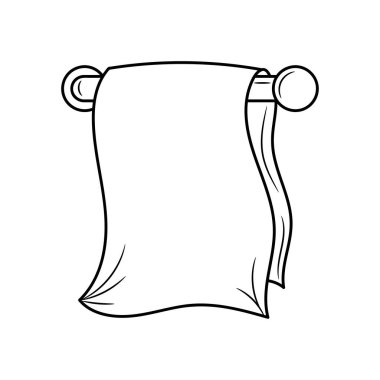 Havlu banyosu asılıyor, el çizimi vektör nesneleri