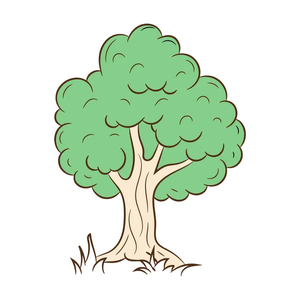 Árbol Simple Garabato Dibujado Mano Color Bosquejo Vector Objetos — Archivo Imágenes Vectoriales