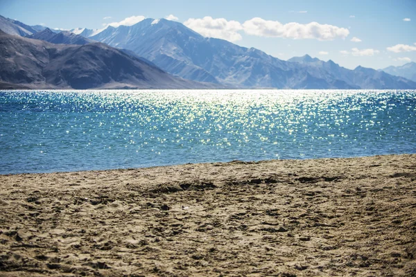 Pangong jezero Leh Ladakh, Indie - září 2014 — Stock fotografie