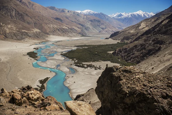 Rivière Shyok dans la vallée de la Nubra Ladakh, Jammu-et-Cachemire, Inde - Septembre 2014 — Photo