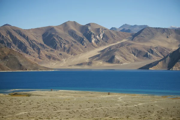 Lago Pangong, es un lago endorreico Ladakh, India — Foto de Stock
