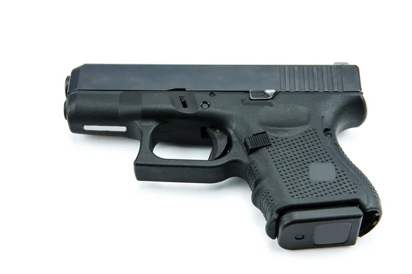 Automatické 9 mm. pistole pistole na bílém pozadí. Stock Fotografie