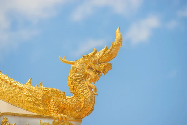 Arts of Buddhism - King of Naga statue in Thailand temple. — Stock Photo, Image