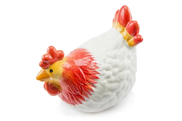 Şirin dekoratif seramik tavuk üzerinde beyaz izole