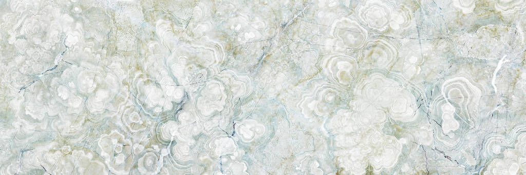 Detail of a translucent slice of natural stone agate, Natural concentric patterns and textures of minerals for background, A banded Agate specimen with a geode of Quartz crystals, Grey abstract. Natural granite texture, Pattern of luxury stone.