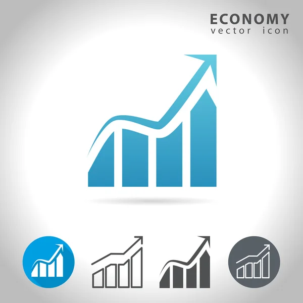 Economia ícone azul — Vetor de Stock