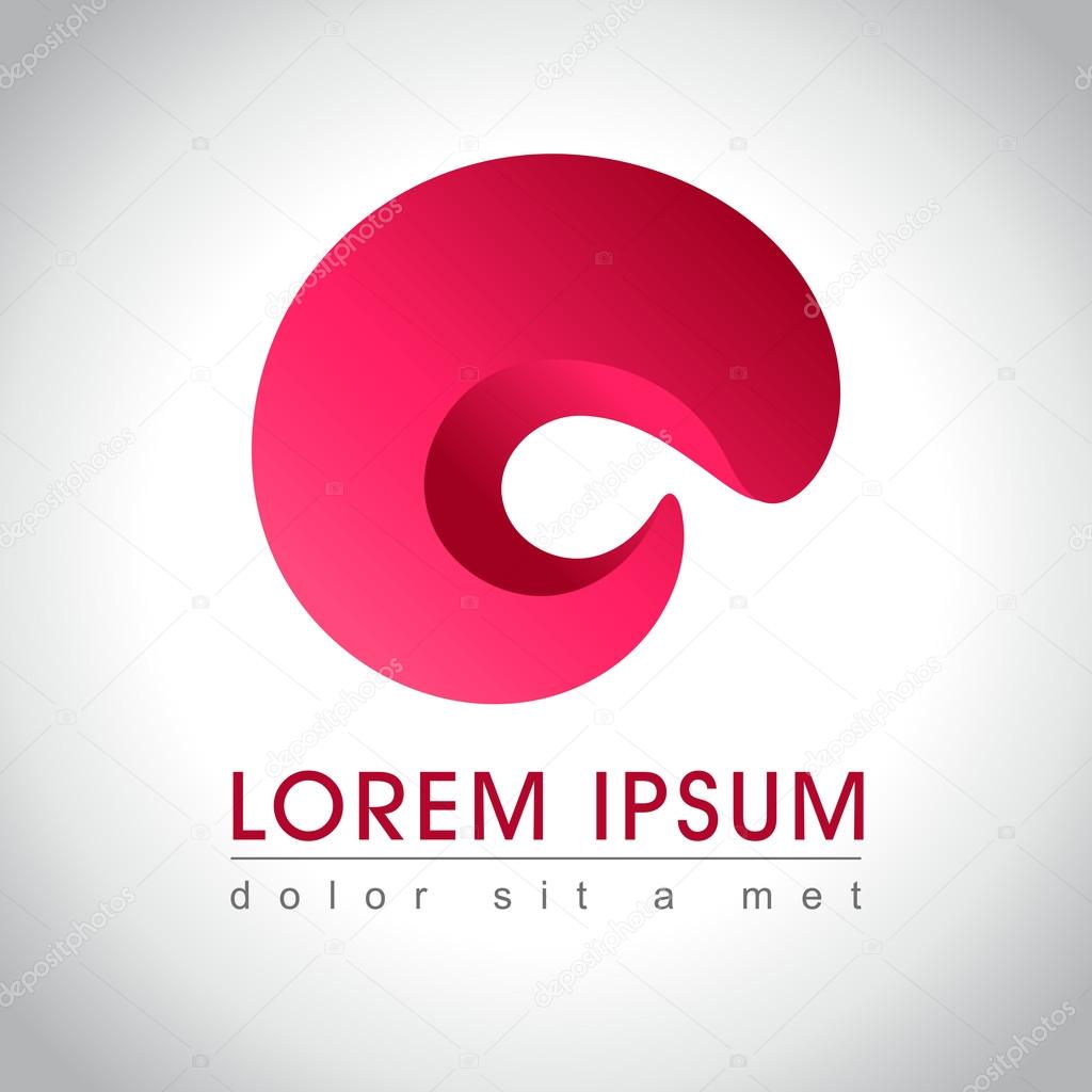 Abstract purple swirl logo sample, vector illustration