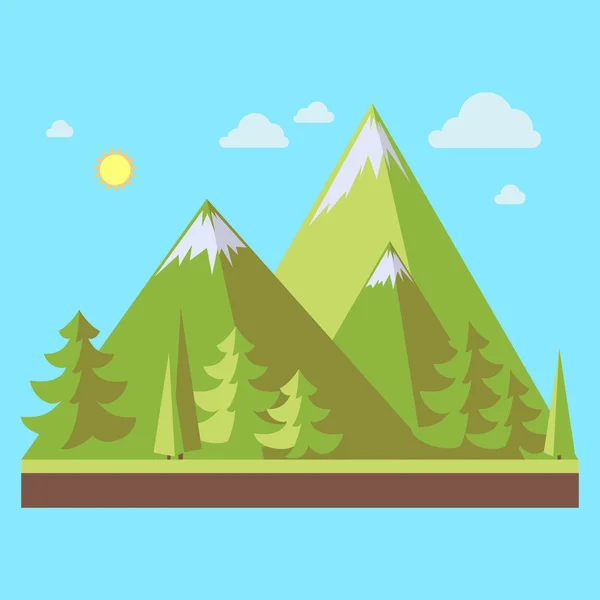 Mountains landscape flat — Stock Vector