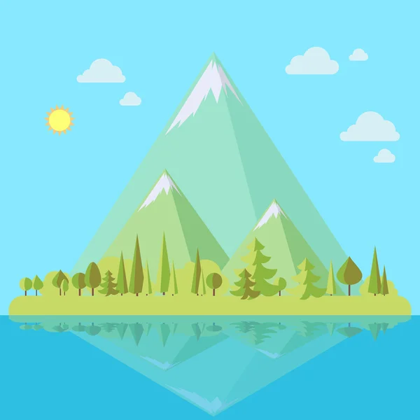 Island with mountains — Stock Vector