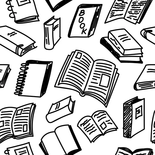 Libros boceto sin costura — Vector de stock