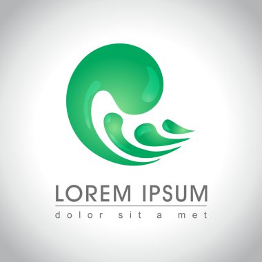 Soyut Yeşil splash dalga logo örnek, vektör çizim