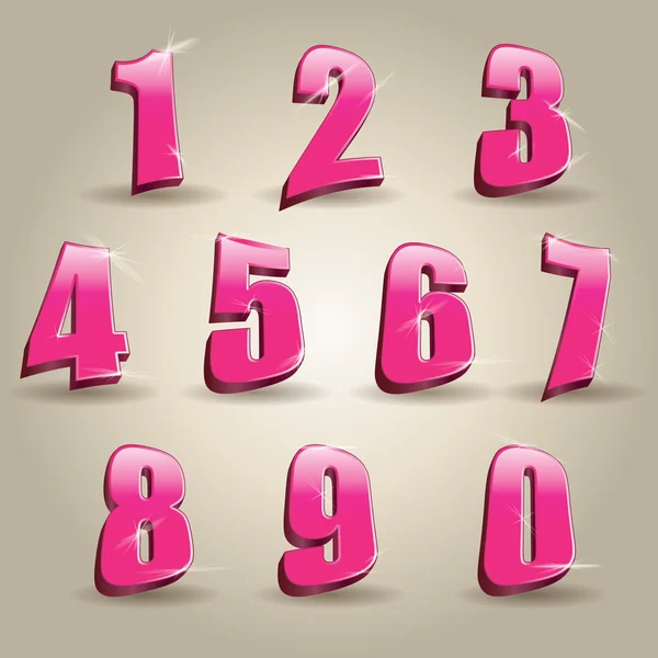 Pink numbers — Stock Vector