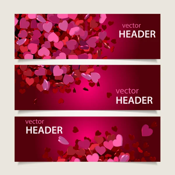 Valentine headers set — Stock Vector