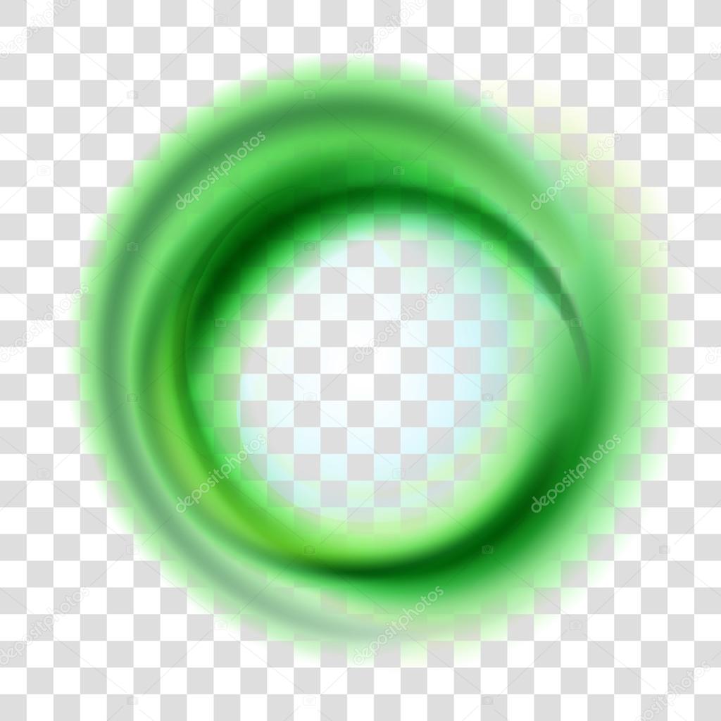 Abstract transparent smoke blur green circle colorful background, vector illustration