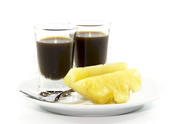 Espresso ve ananas ile diyet snack