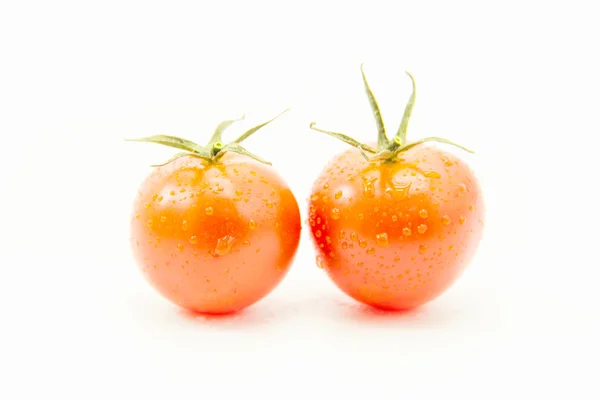 Paar van water druppels tomaten — Stockfoto