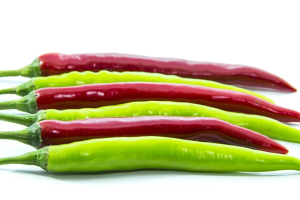 Straight green switched red chili pepper — Stock Photo, Image